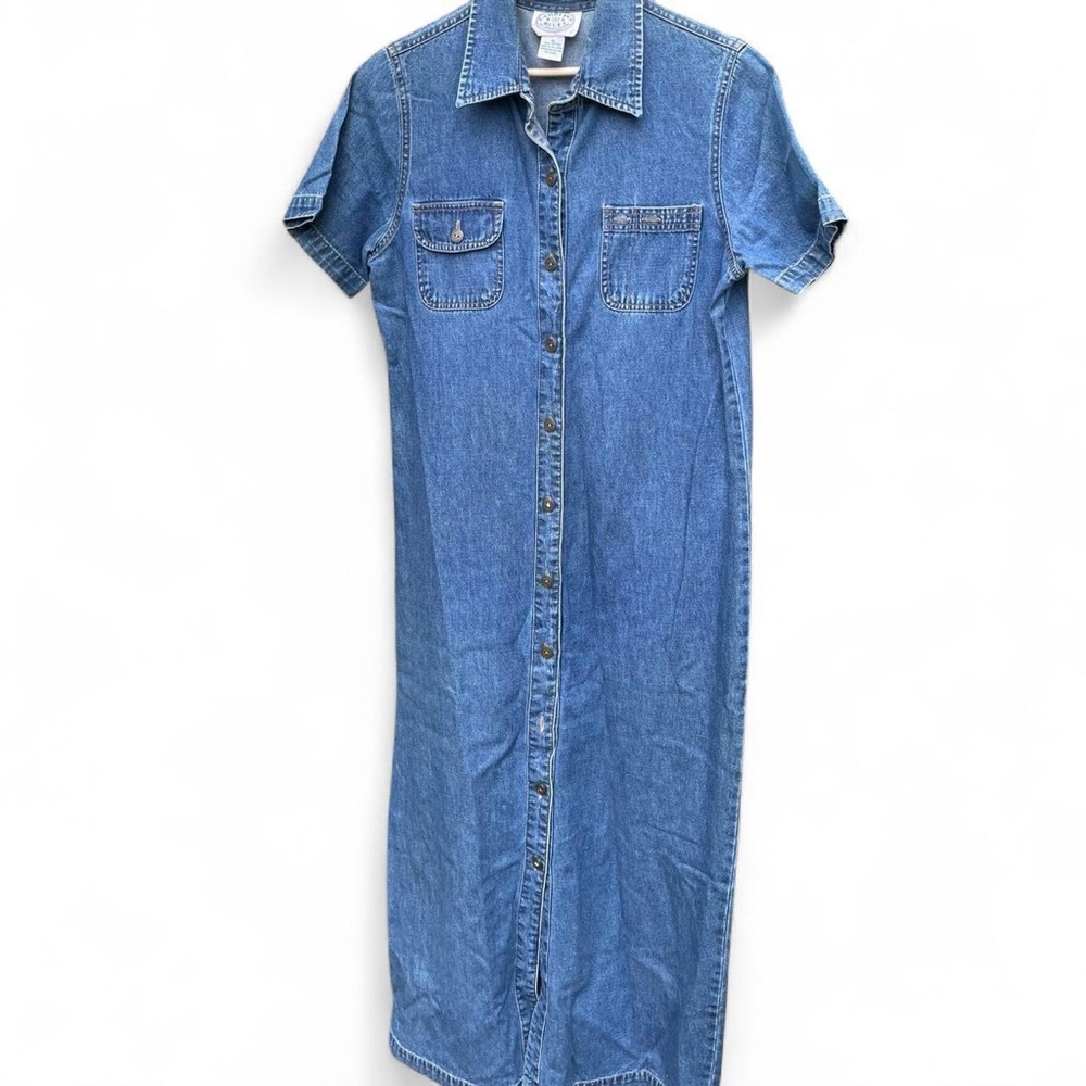 Vintage Blue Denim Button-Up Dress